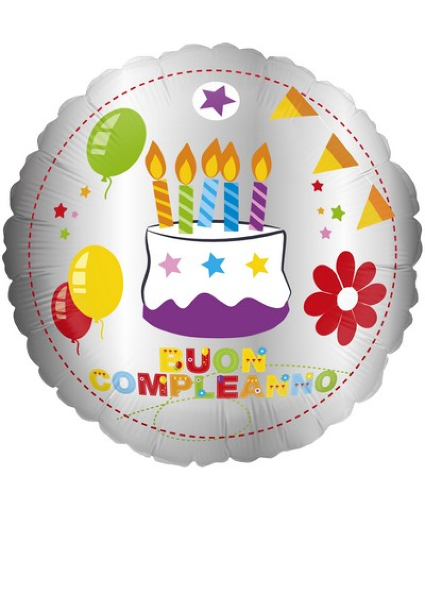 FOIL 18 BUON COMPLEANNO TORTA ARGENTO 5IT800023 11090