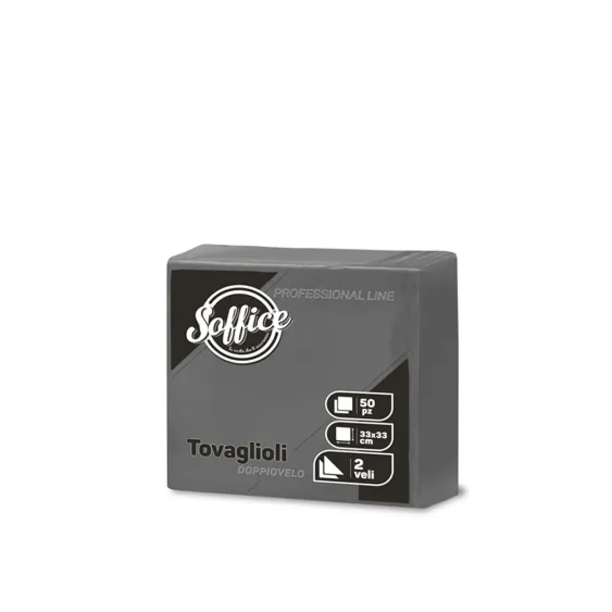 TOVAGLIOLI SOFFICE 33x33 ARGENTO 50pz 5675
