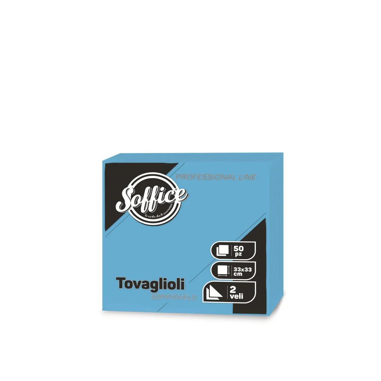 TOVAGLIOLI SOFFICE 33x33 CELESTE 50pz 5166