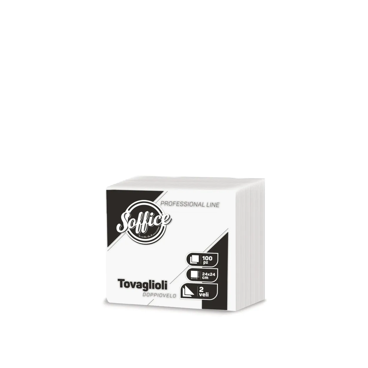 TOVAGLIOLI SOFFICE 24x24 BIANCHI 100pz 5124