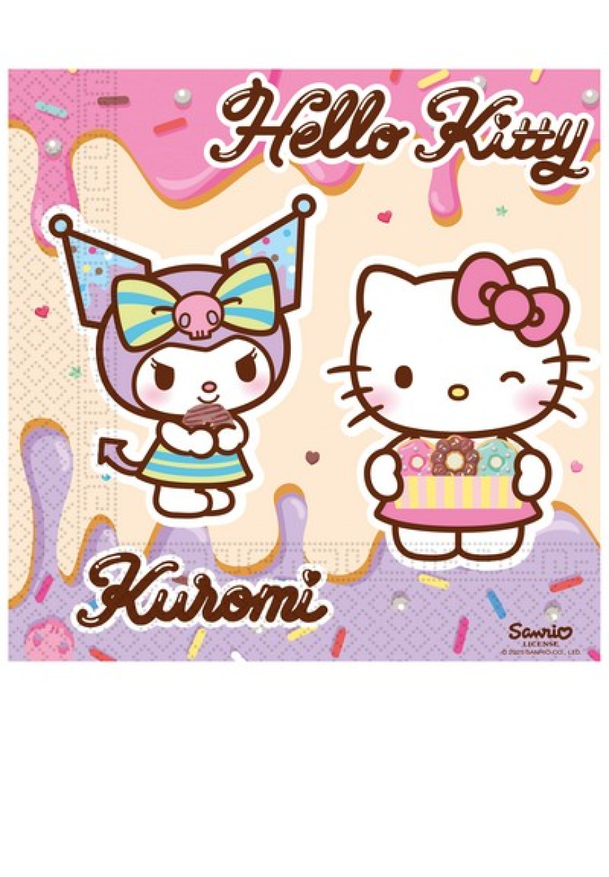 20 TOVAGLIOLI 33X33 HELLO KITTY KURAMI 5PR98234 11090