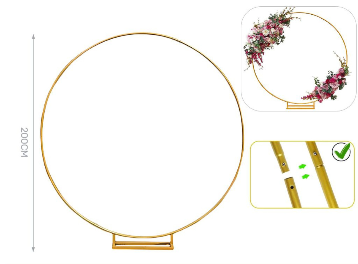 STRUTTRA IN FERRO CIRCOLARE ORO 200CM 41414