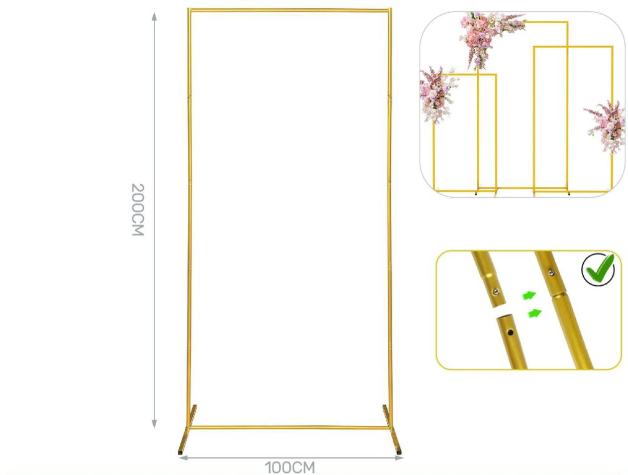 STRUTTRA IN FERRO RETTANGOLARE ORO 100X200 41419