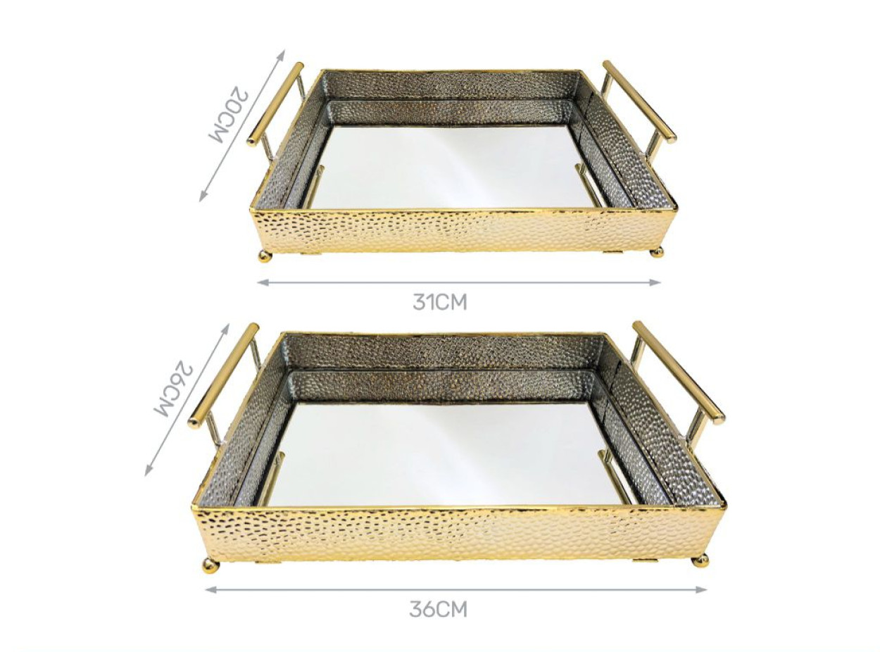 SET 2 VASSOIO RETTANGOLARI 20X31 26X36 91325
