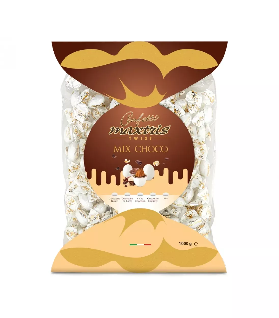 CONFETTI TWIST MIX CHOCO BIANCHI INCARTATI 1KG TWMAXCHO