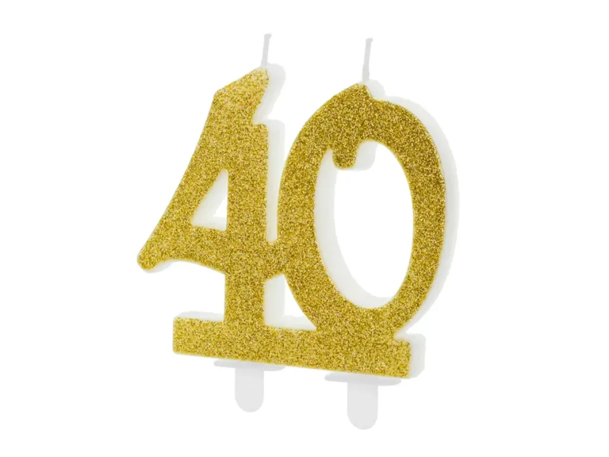 CANDELINA 40 ANNI ORO GLITTER 7.5CM SCU5-40-019 11200