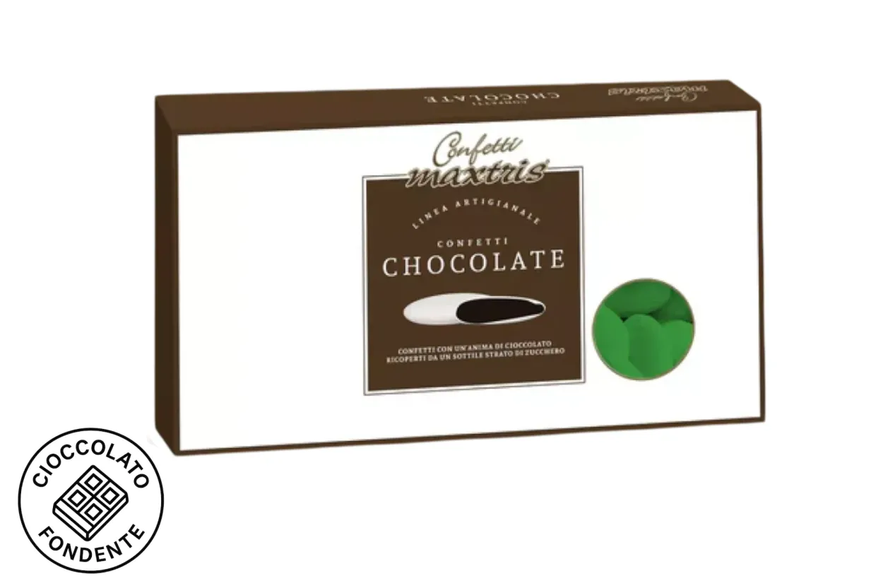 CONFEZIONE CONFETTI CIOCCOLATO FONDENTE VERDE KG. 1 CIOV