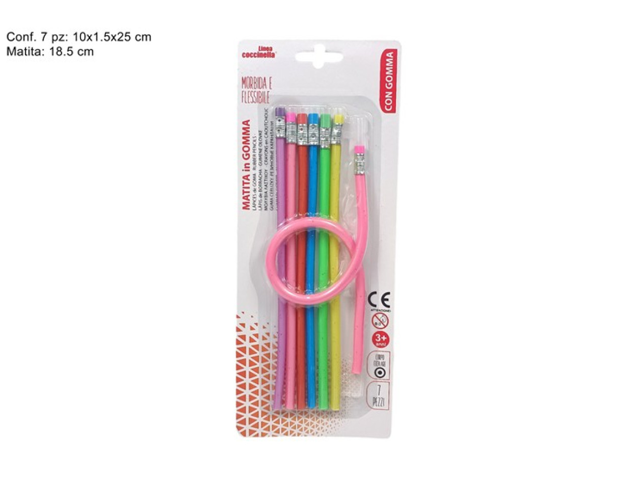 MATITA CON GOMMA COLORATA 7PZ 524961 11015