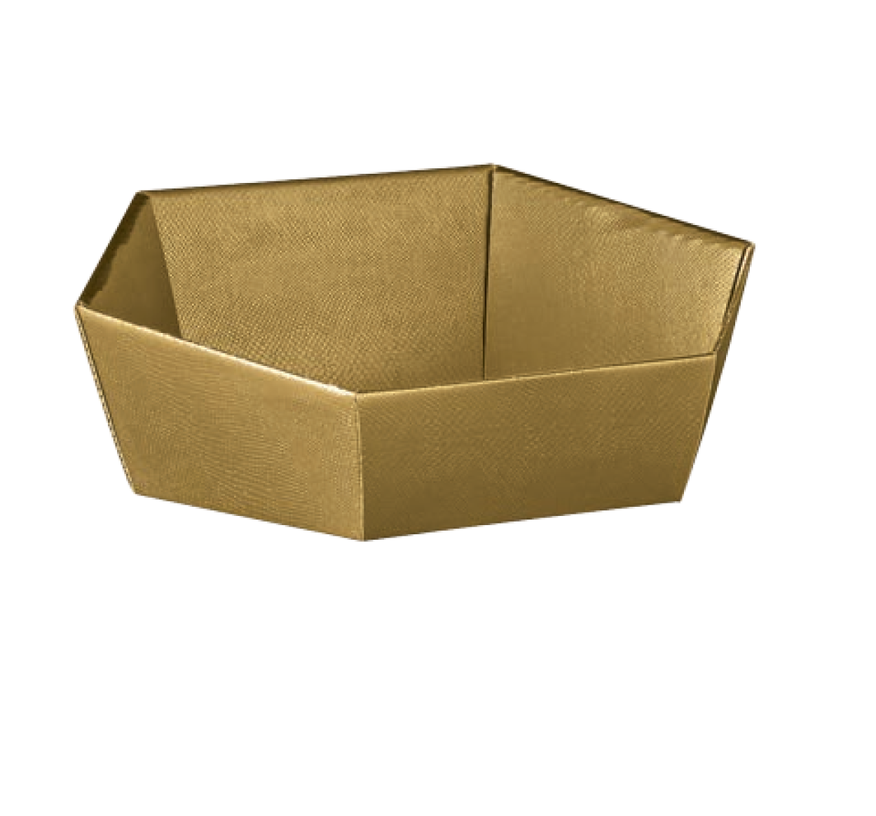 VASSOIO ESAGONALE SETA ORO 335X265X95 1X02131