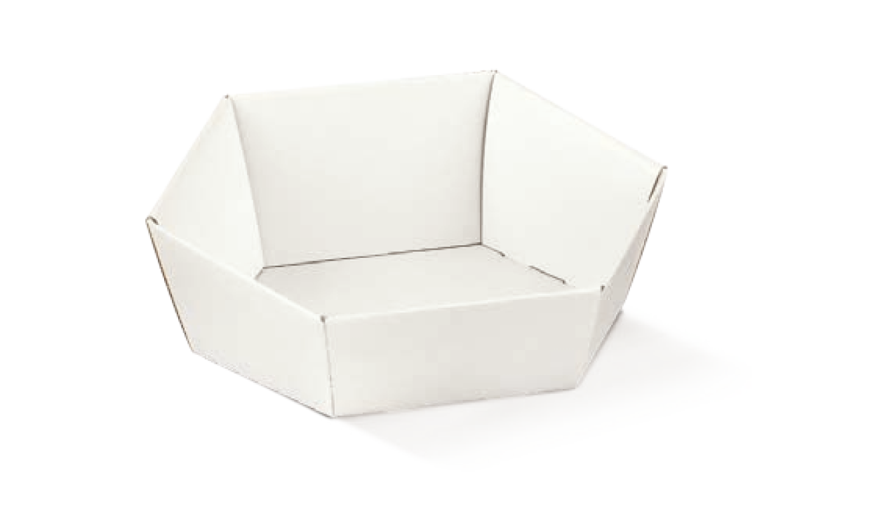 VASSOIO ESAGONALE FIBRA BIANCO 380X300X100 129591S