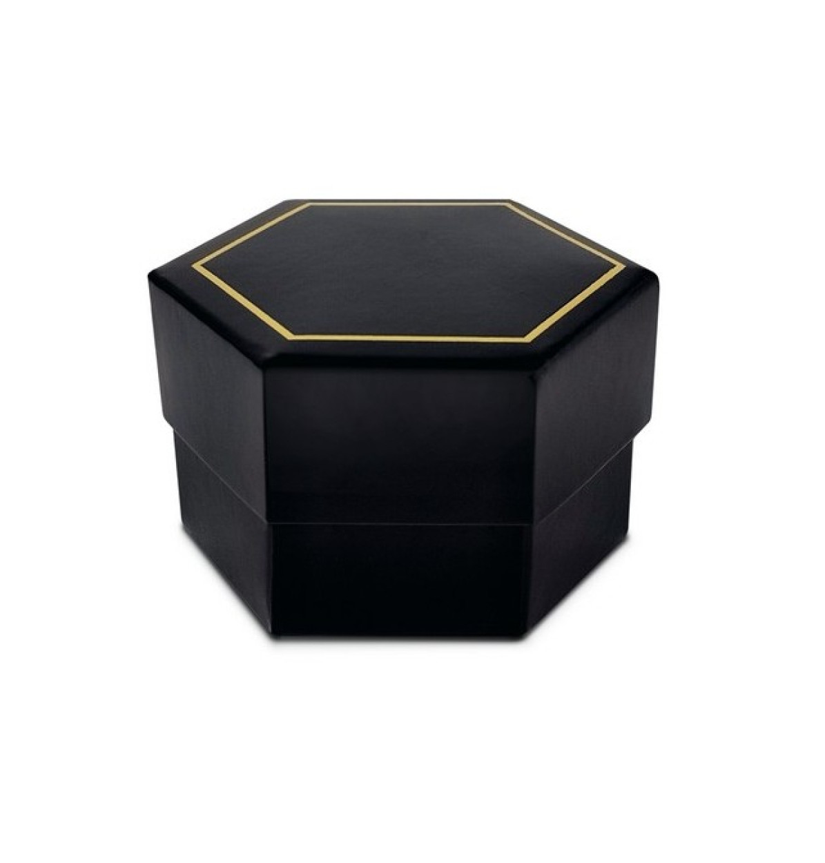 SCATOLINA ESAGONALE NERA 2 SCOMPARTI 5X5X4CM EXA005NERO