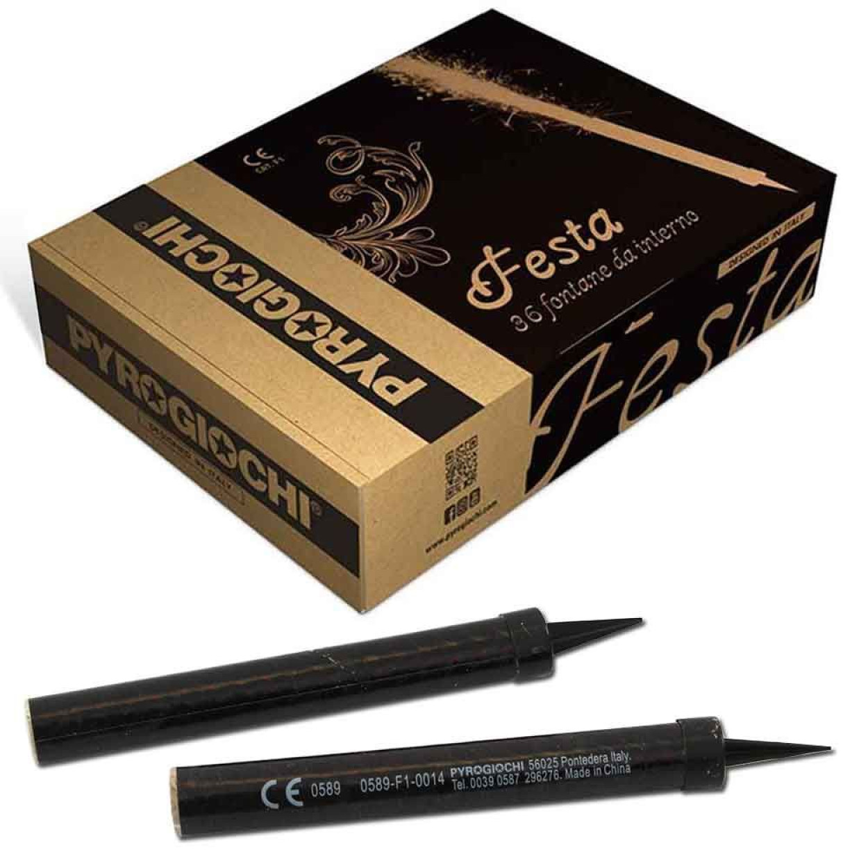 36 CANDELE FONTANE DA INTERNO PER TORTE PYROGIOCHI FESTA BLACK 41300