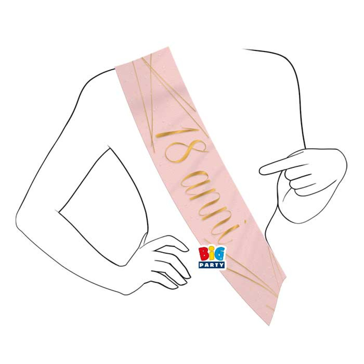 FASCIA METAL 18 ANNI ROSA 75164