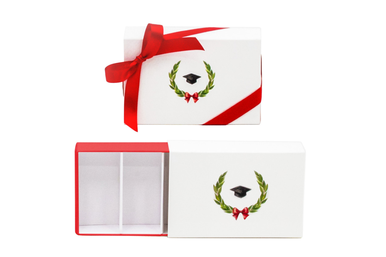 20 SCATOLE FIAMMIFERO LAUREA CON VASSOIO ROSSO 9.5X6.2X3 CONF030LAU