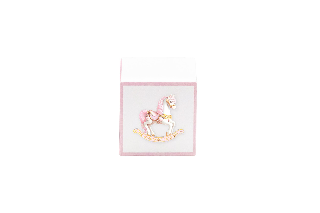 20 SCATOLE QUADRATE CAVALLO A DONDOLO ROSA 5X5X5 CRR5X5