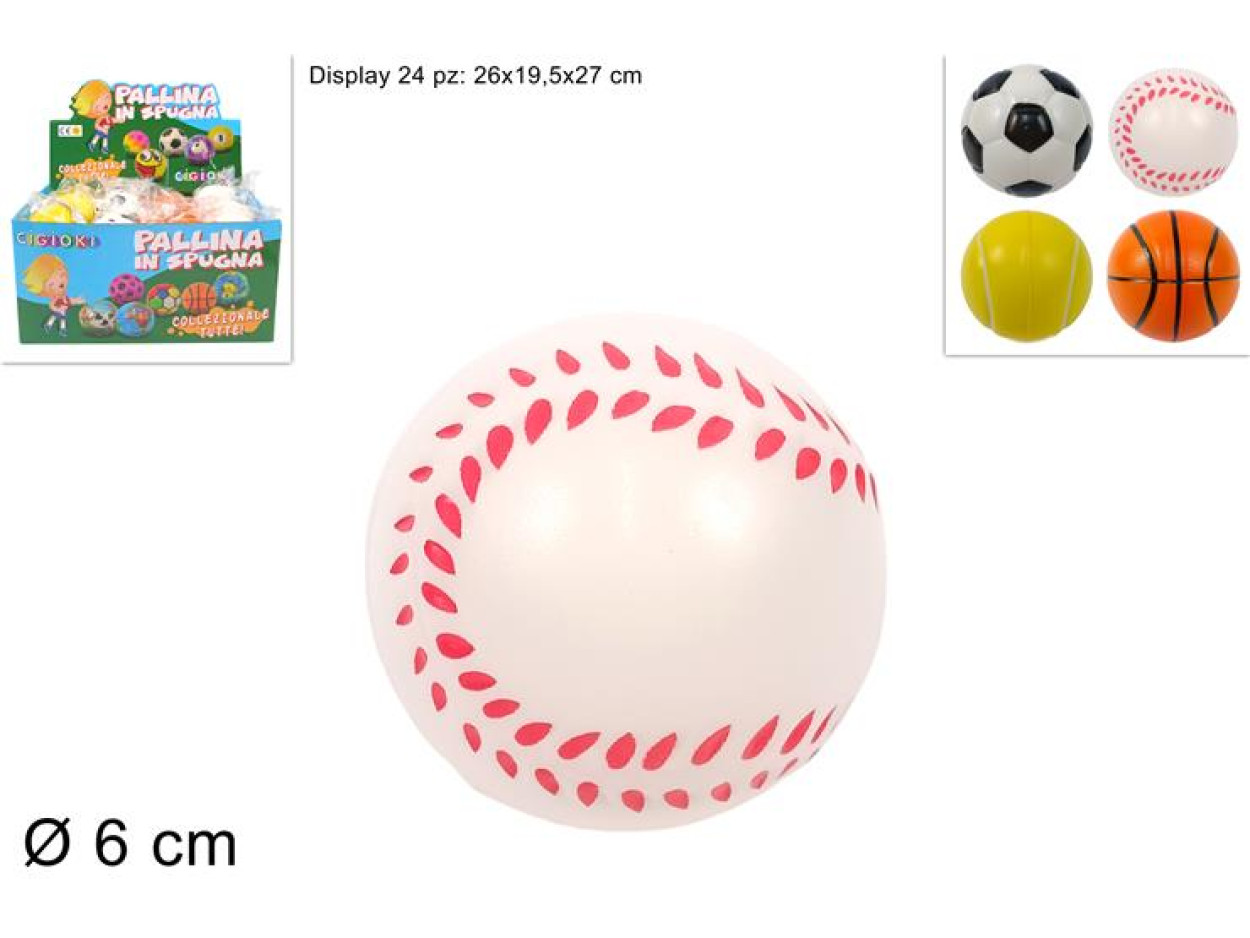 PALLINA SPUGNA SPORT ASSORTITI CM6.3 667620