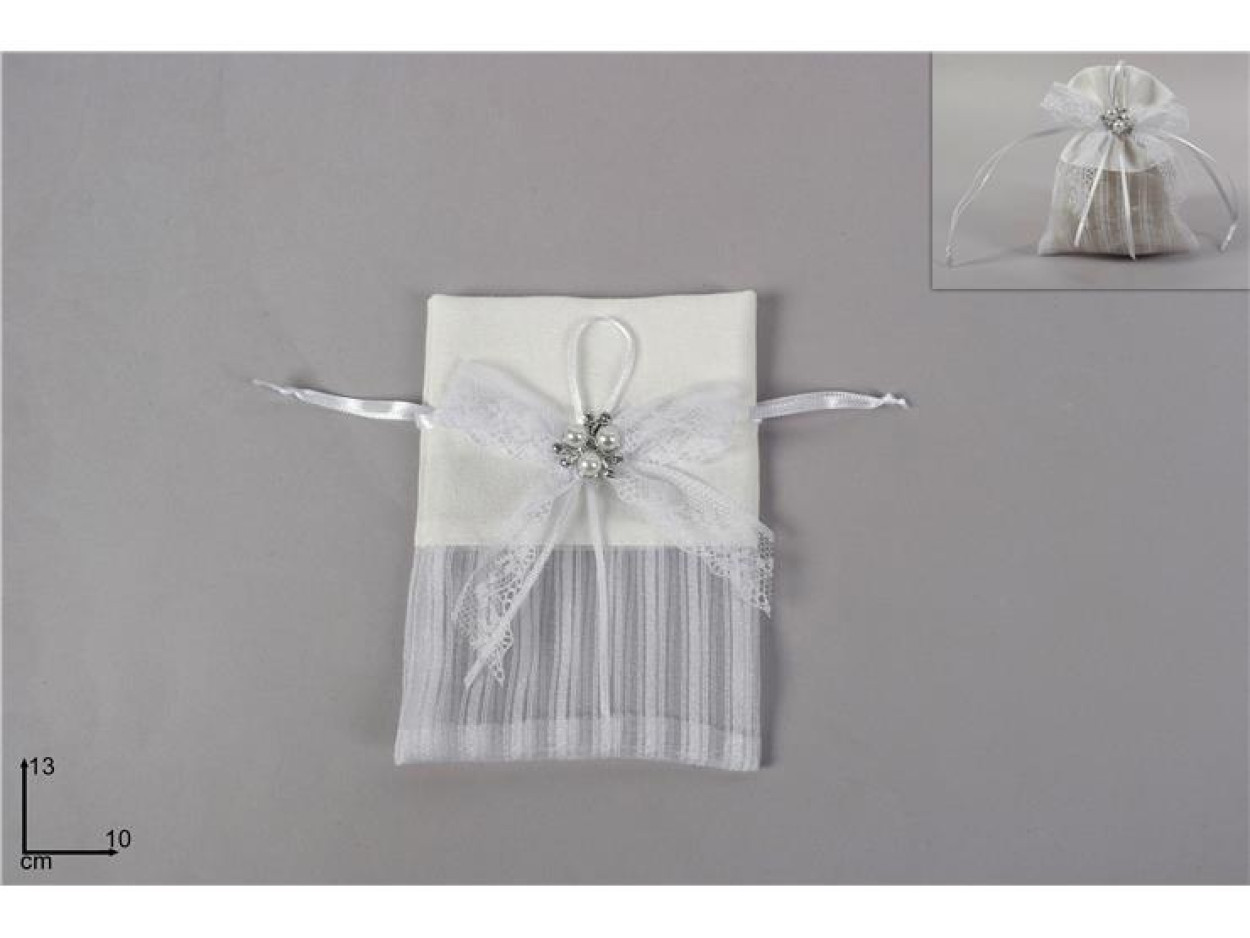 SACCHETTO CON PERLE E DIAMANTI 10X13CM 567753