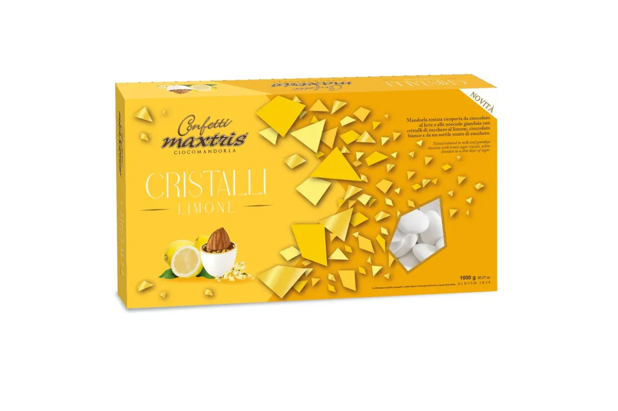 CONFETTI MAXTRIS CIOCOMANDORLA CON CRISTALLI GUSTO LIMONE 1KG CRICRISTALLIM