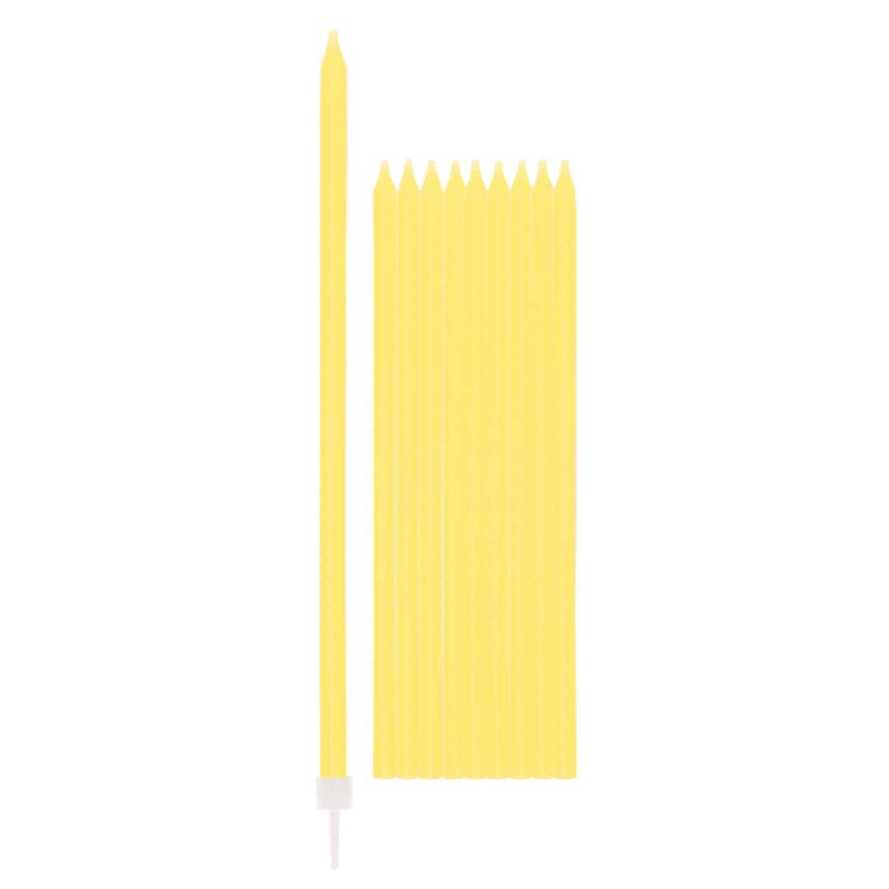10 CANDELE GIALLE CON SOSTEGNI CM15.5 50706
