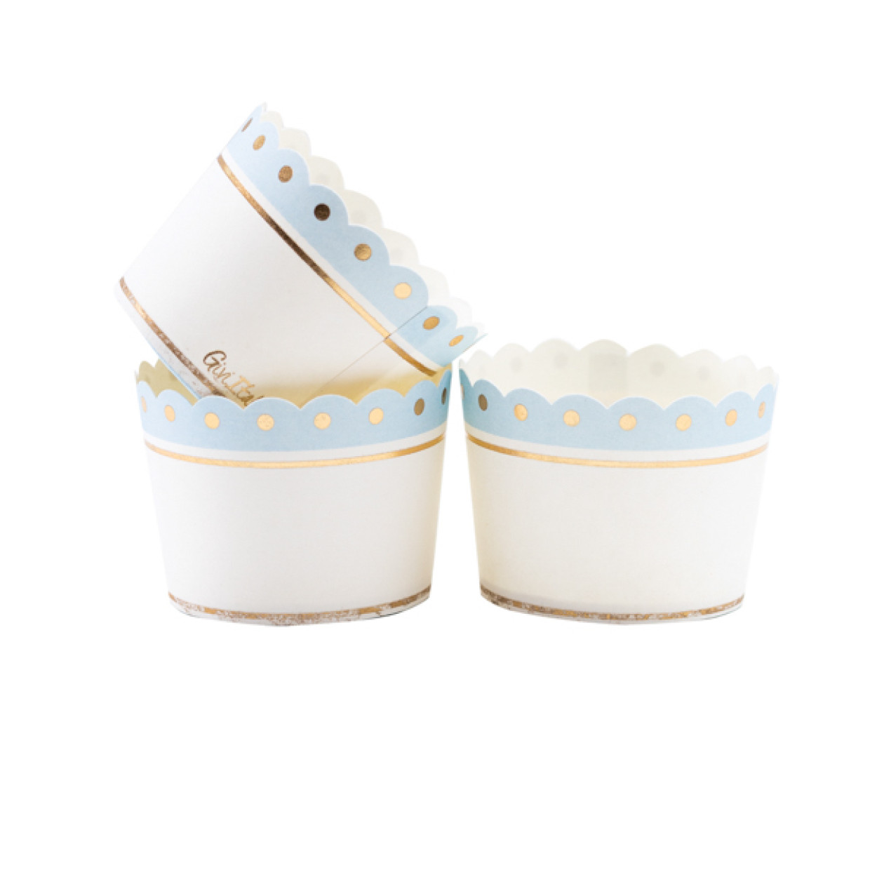 20 PIROTTINI 5X4.5 CM AZZURRO E ORO 25424