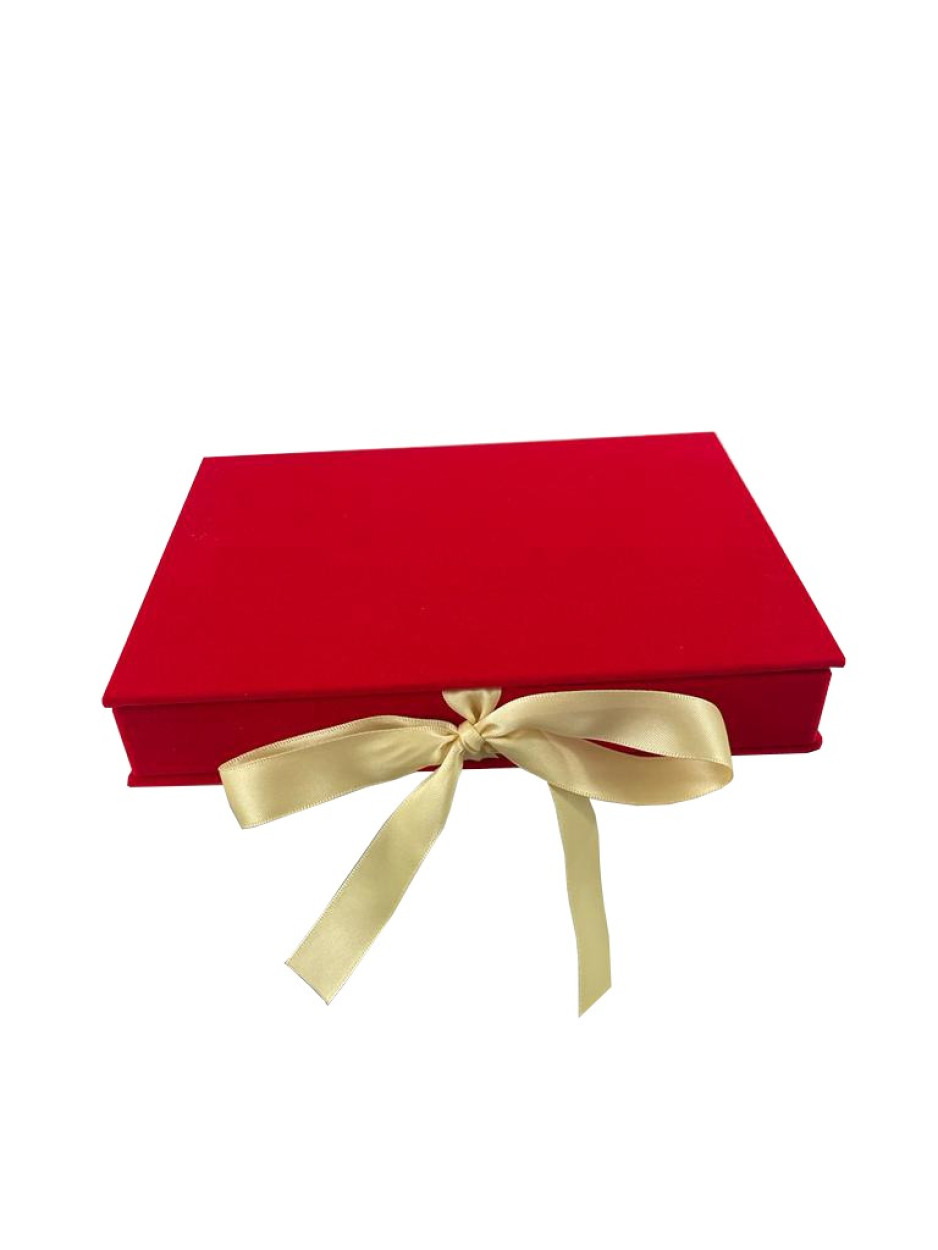 SCATOLA VELLUTO ROSSO 19X14X3 CM E081