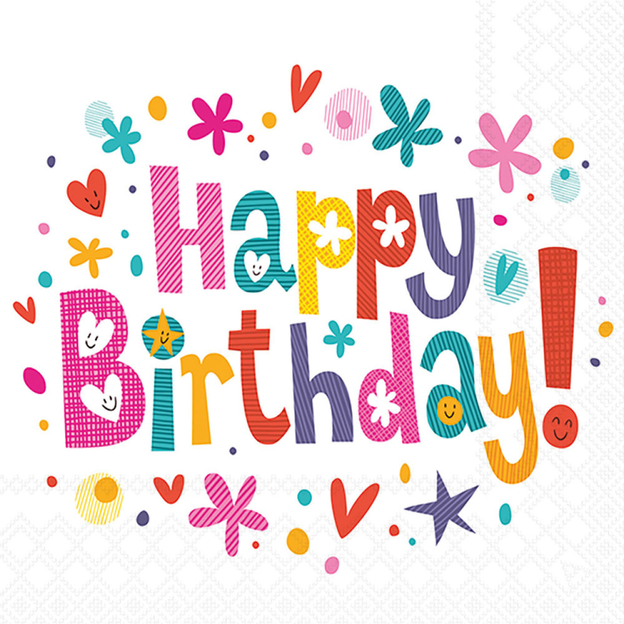 TOVAGLIOLI 33X33 BIRTHDAY WISHES WHITE 13318480