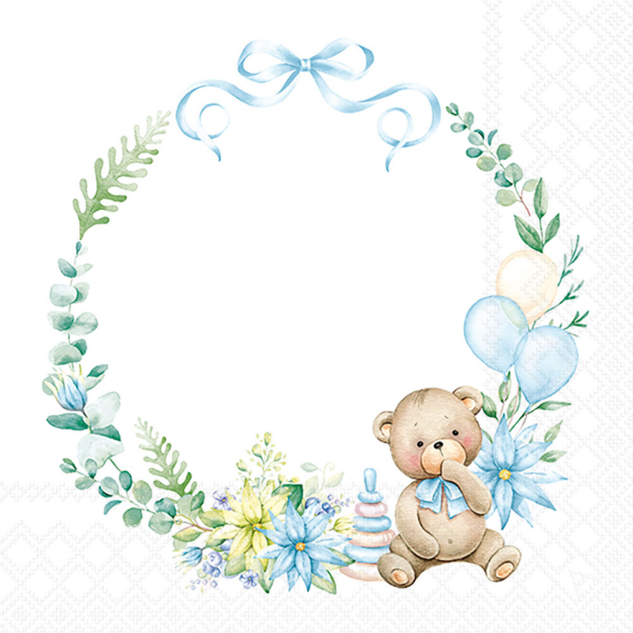 TOVAGLIOLI 33X33 BABY TEDDY BEAR BLUE 13319710