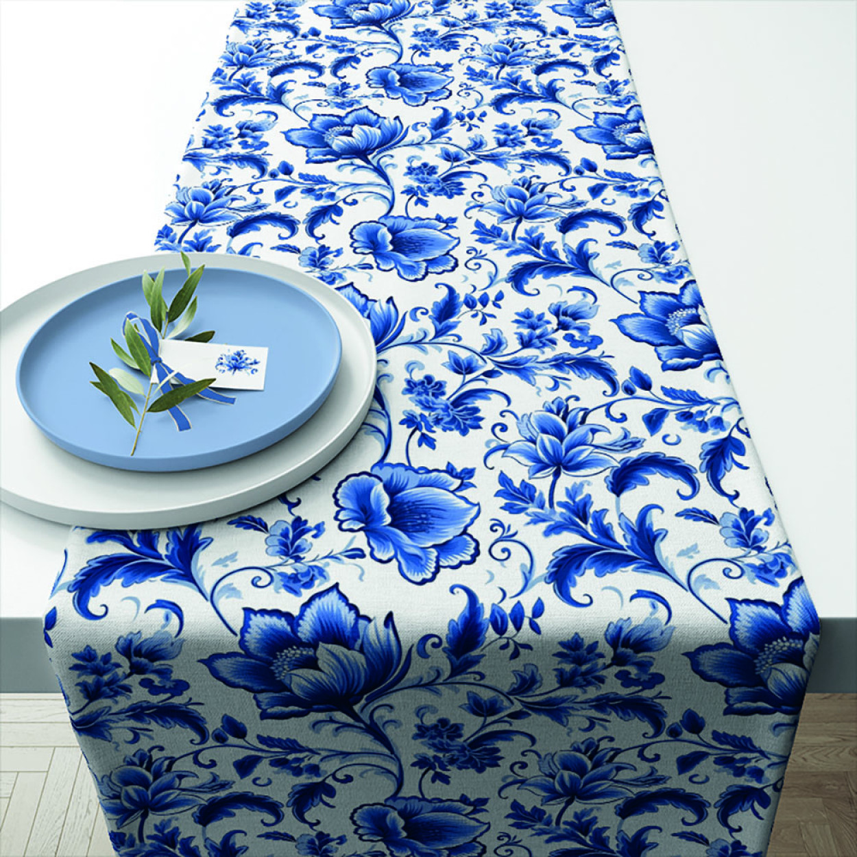 RUNNER 40X150 CM DELFT BLUE FLORALS 16620775