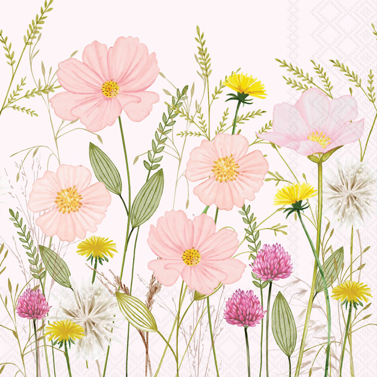 TOVAGLIOLI 25X25 PASTEL FLOWERS PINK 12520345
