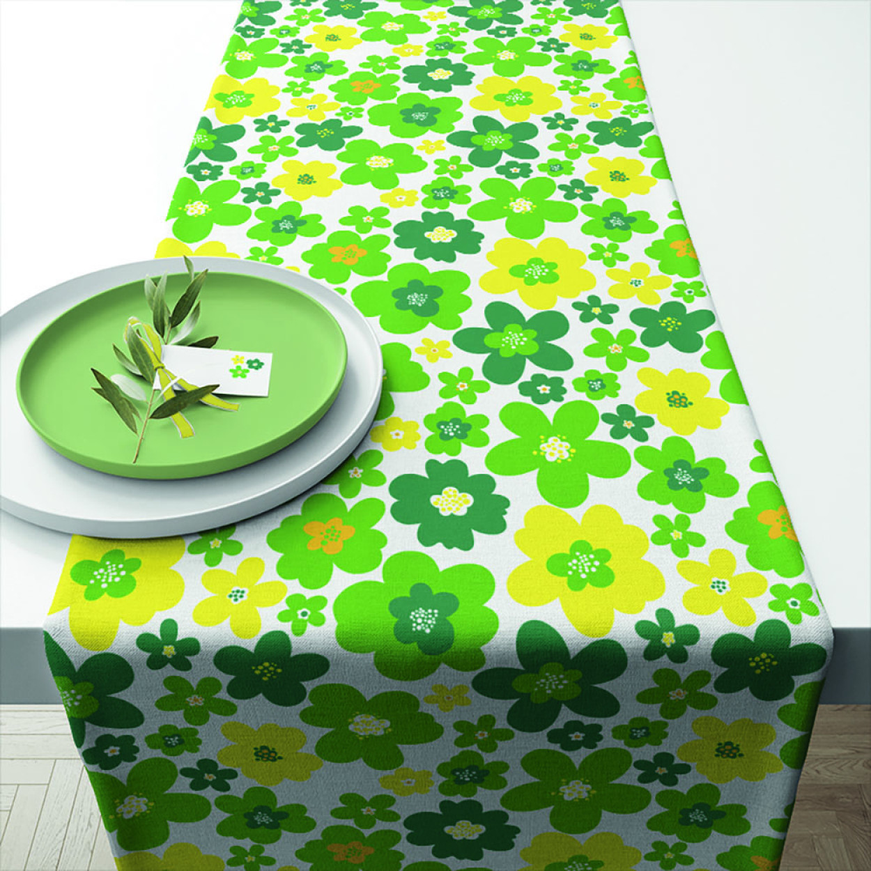 RUNNER 40X150 CM FLOWER POWER GREEN 16620922