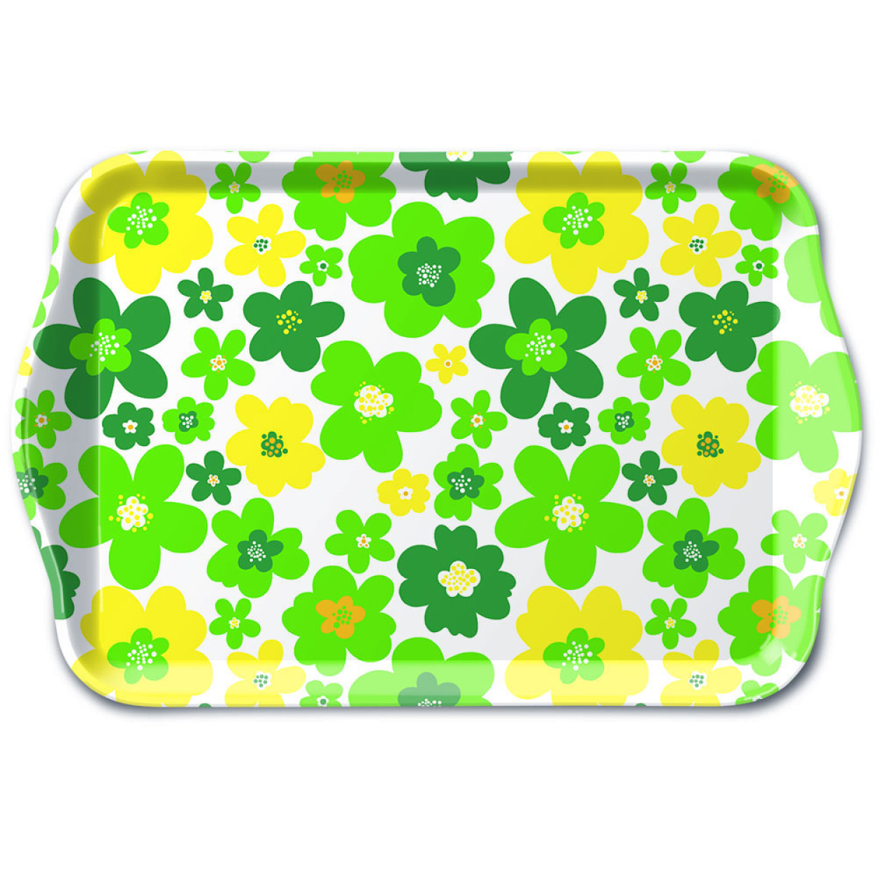 VASSOIO MELAMINA 13X21 FLOWER POWER GREEN 13720922