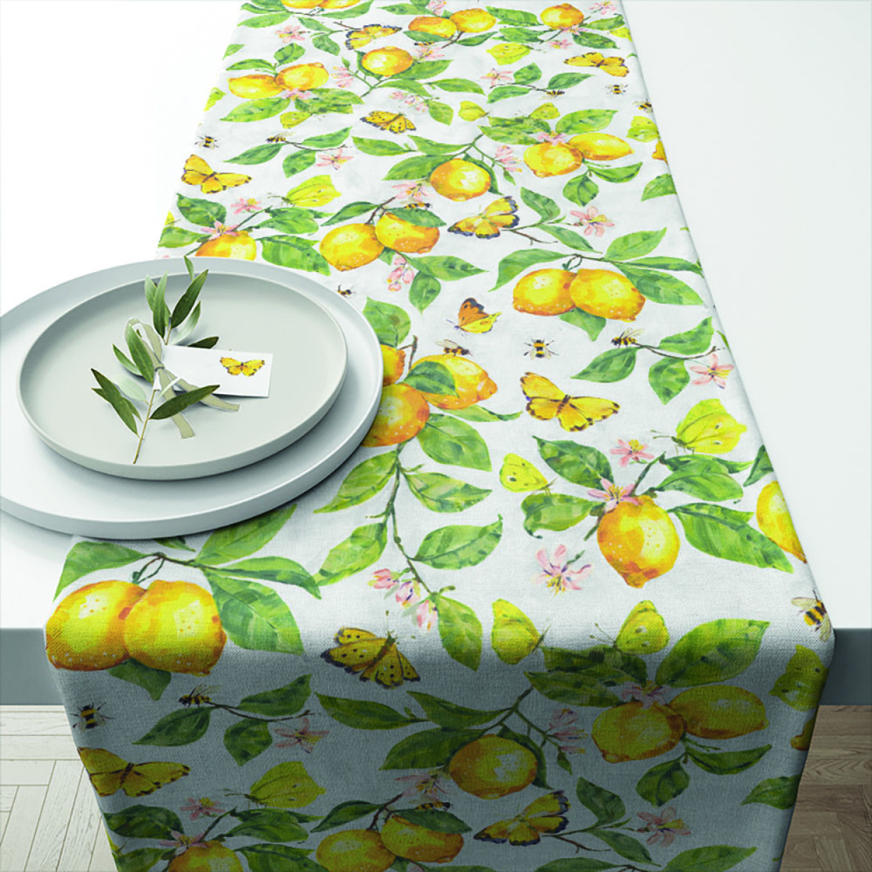 RUNNER 40X150 CM FRESH LEMONS WHITE 16620365