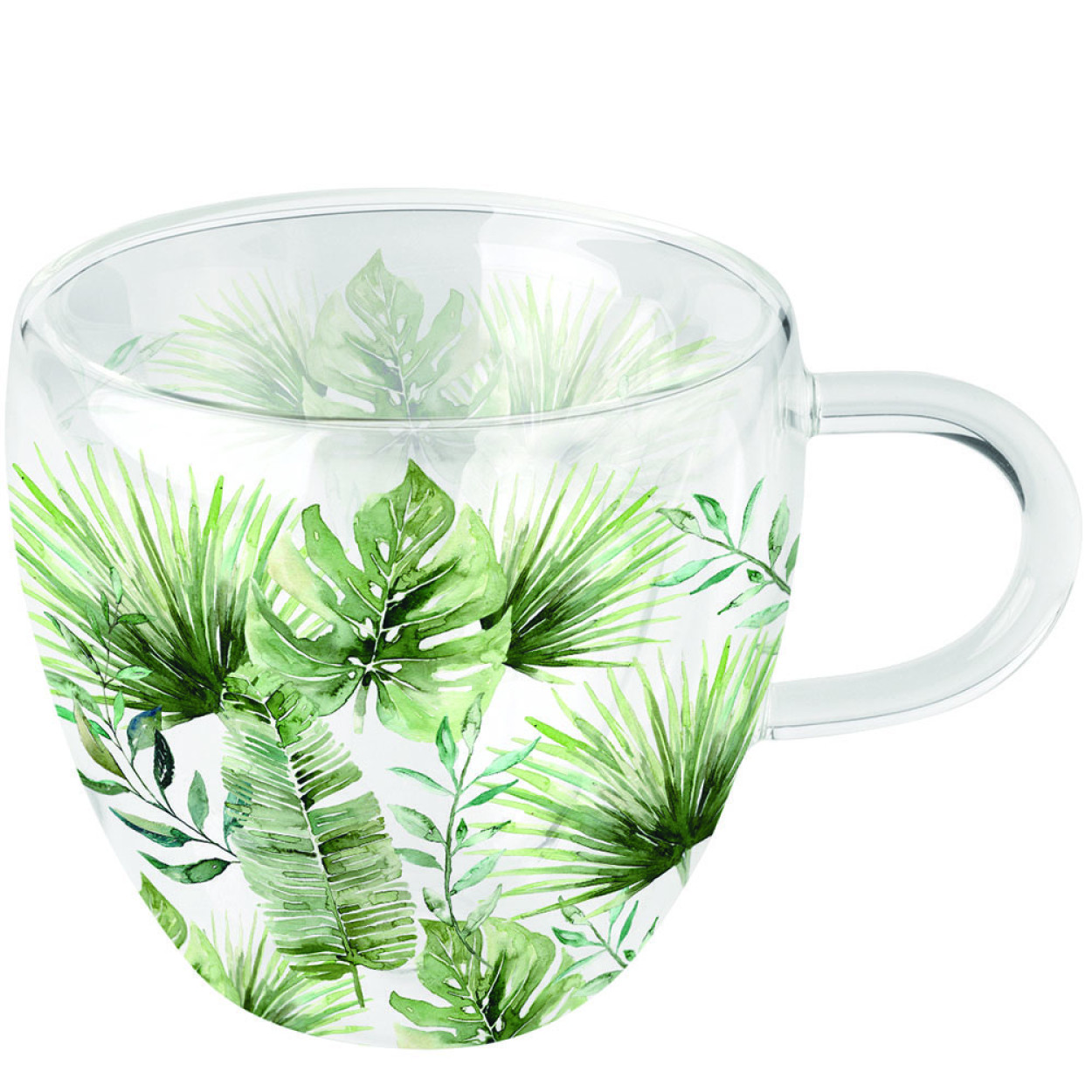 TAZZA IN VETRO DOPPIA CAMERA JUNGLE LEAVES 14418215