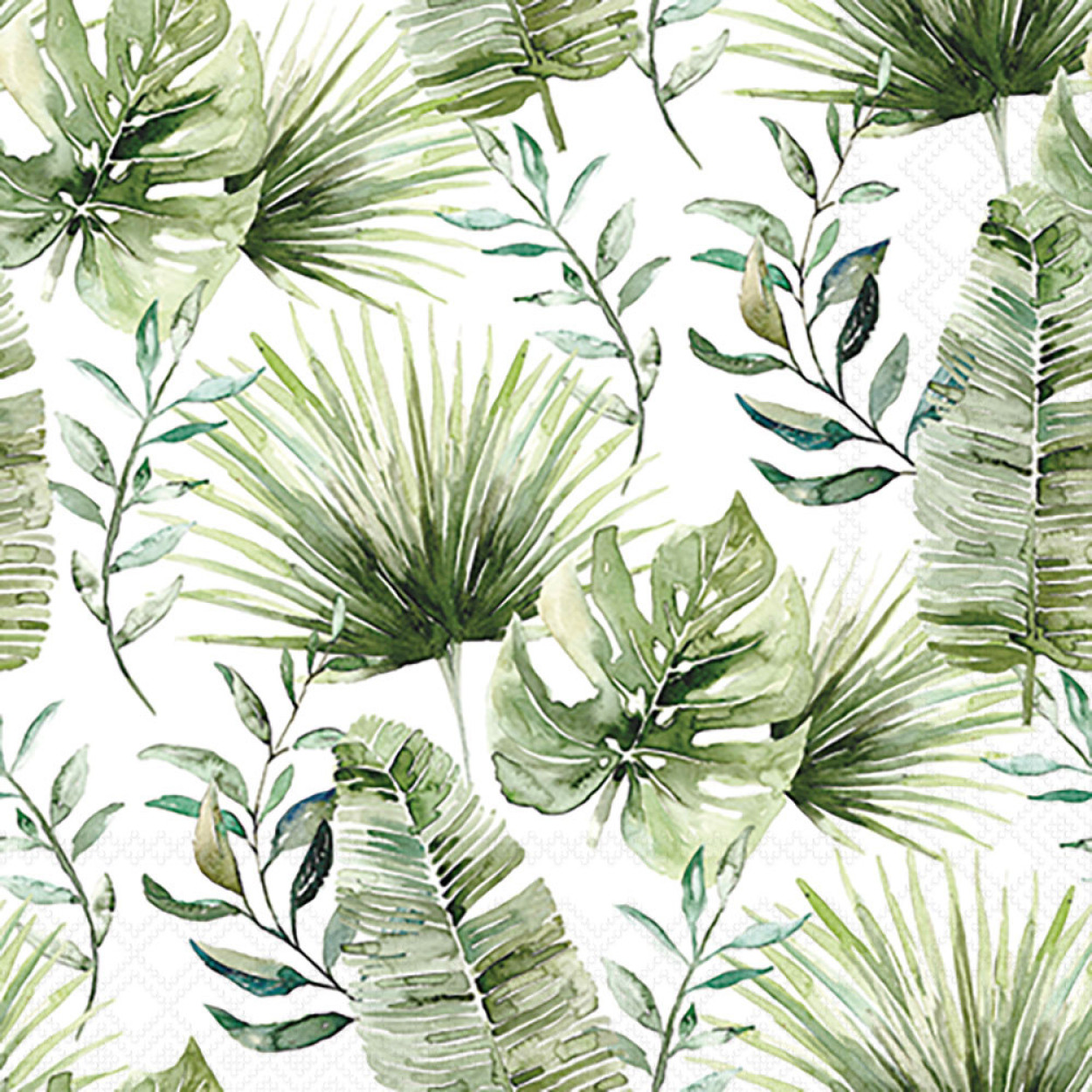 TOVAGLIOLI 25X25 JUNGLE LEAVES WHITE 12518215