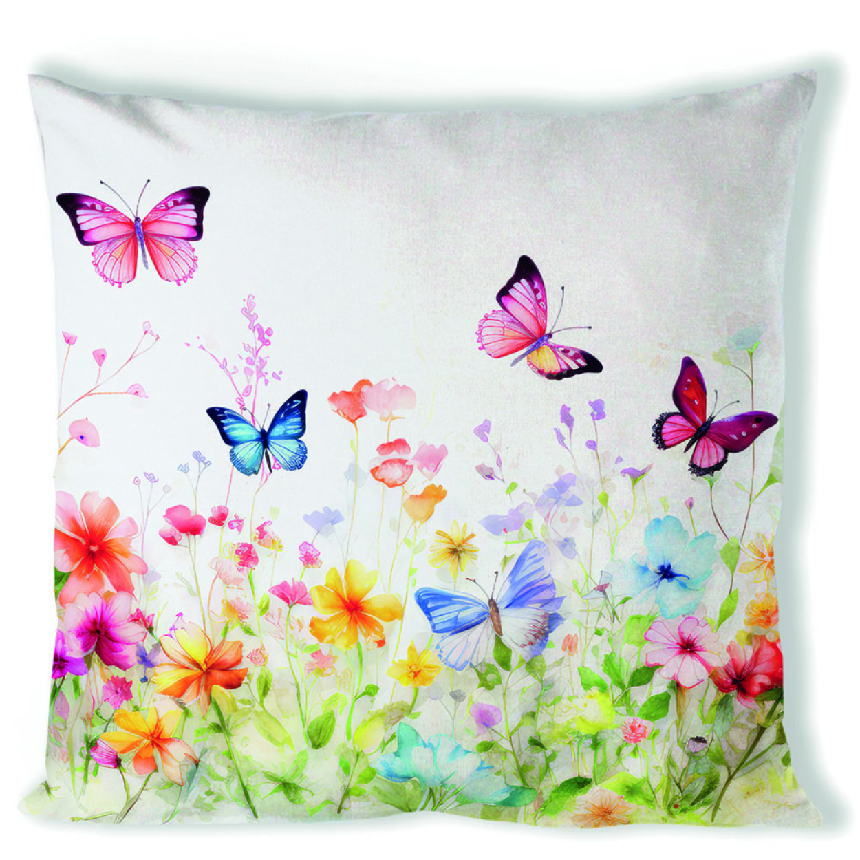 FODERA CUSCINO 40X40 BUTTERFLIES IN FIELD WHITE 16220410