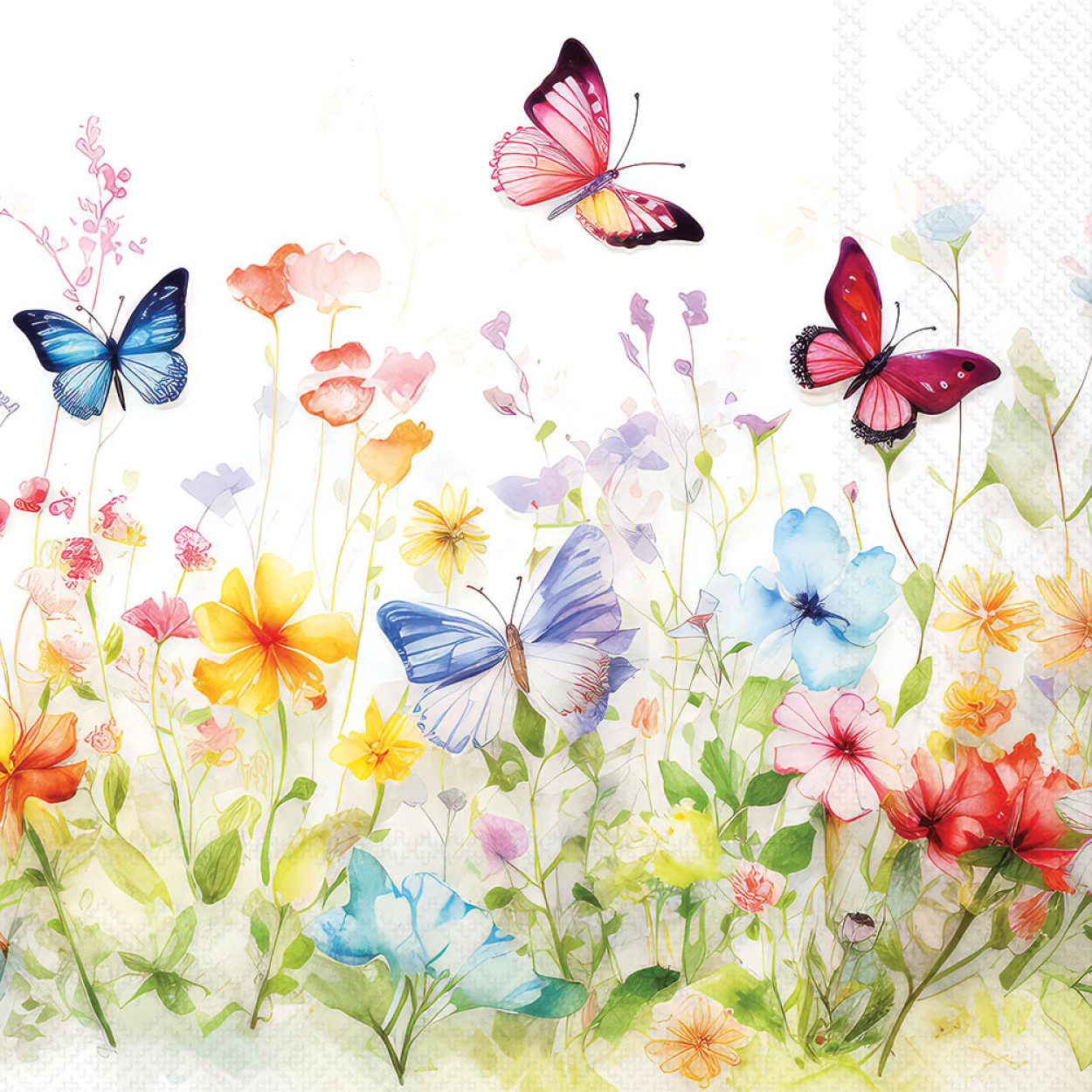 TOVAGLIOLI 25X25 BUTTERFLIES IN FIELD WHITE 12520410