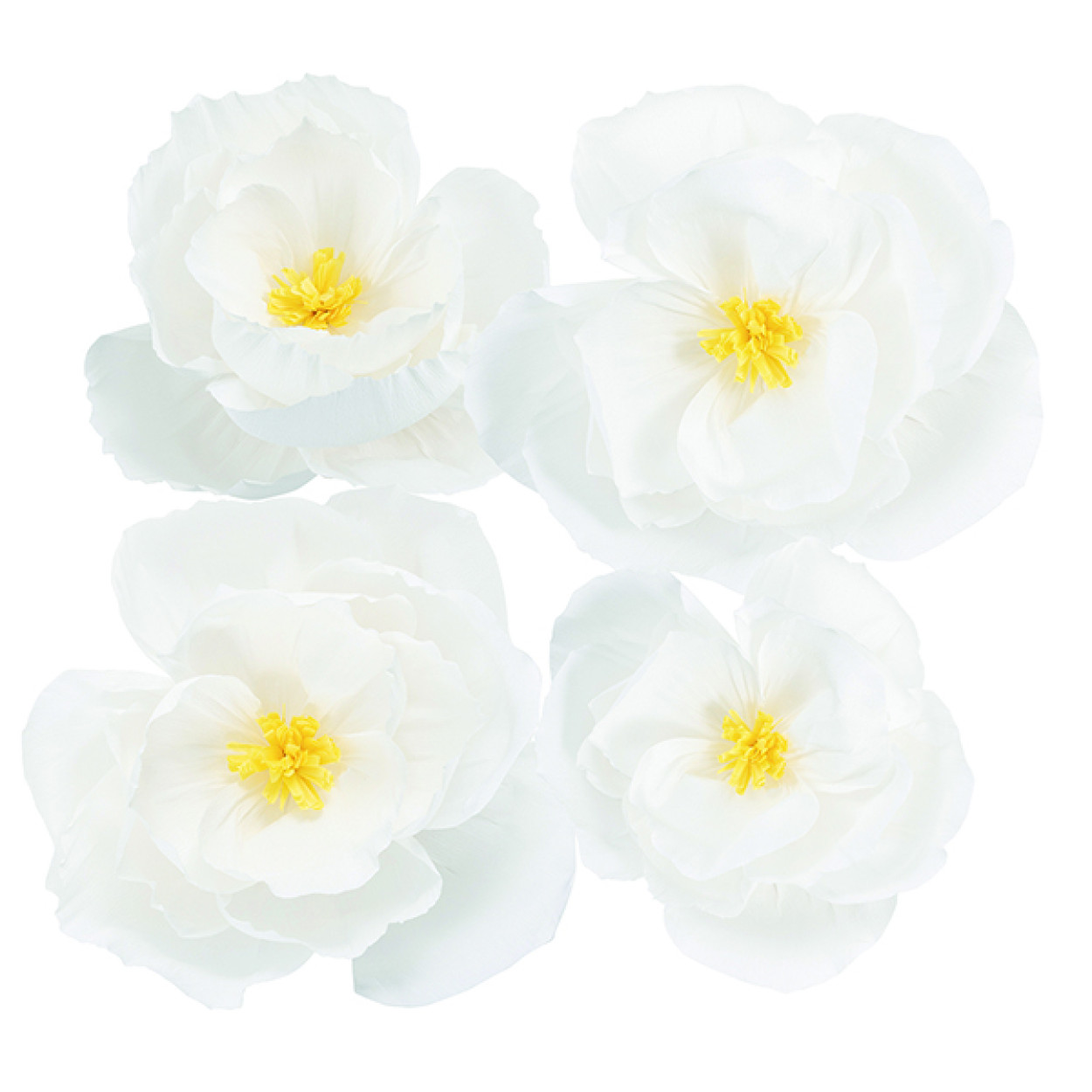 4 FIORI IN CARTA BIANCO 25-35 CM 40757
