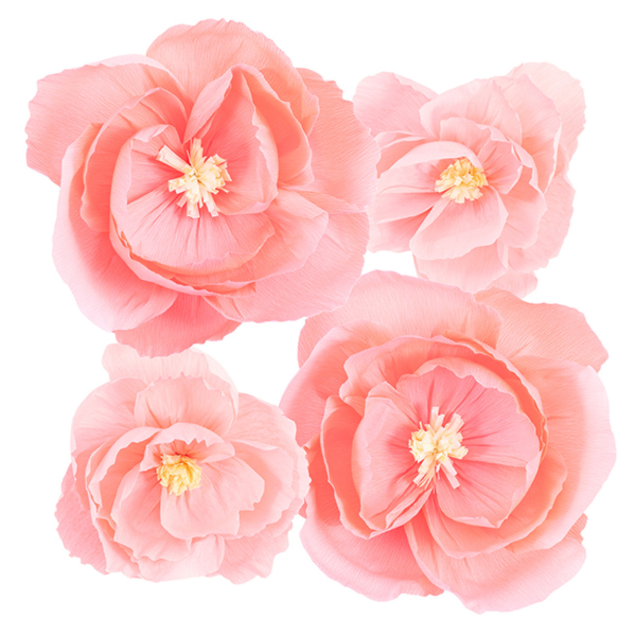 4 FIORI IN CARTA ROSA 25-35 CM 40754