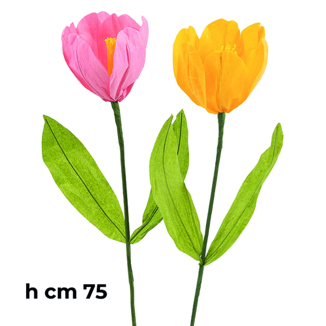 TULIPANO CON STELO COLORI ASSORTITI 10X75 CM 40744