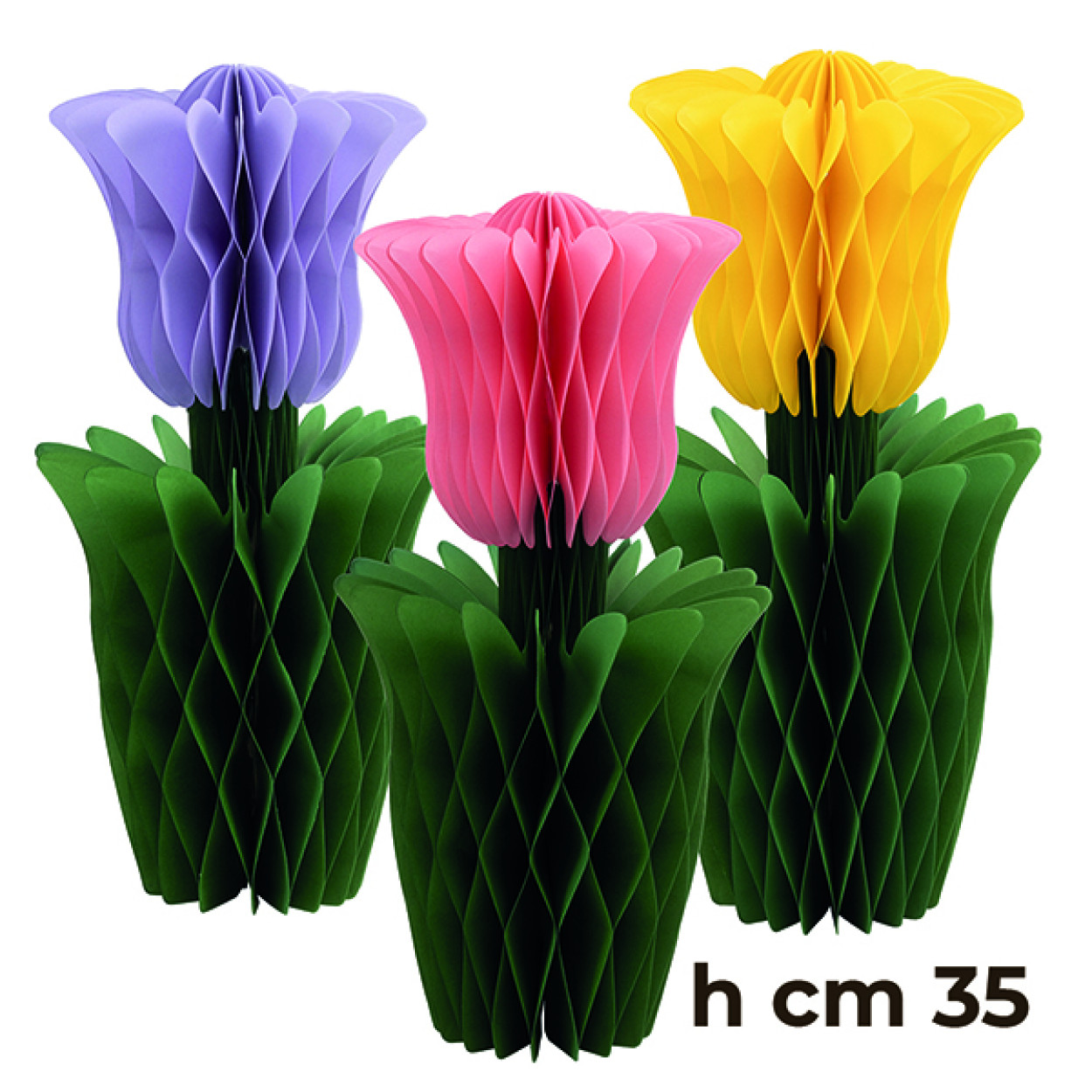 TULIPANO IN CARTA COLORI ASSORTITI 35 CM 40709