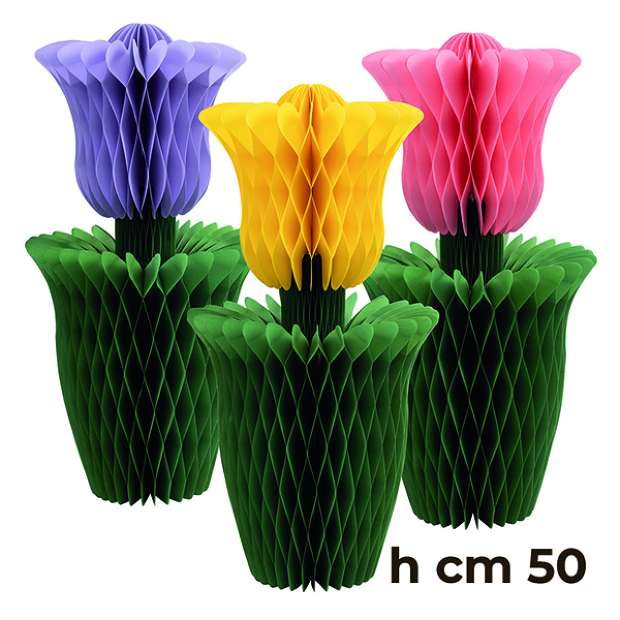 TULIPANO IN CARTA COLORI ASSORTITI 50 CM 40708
