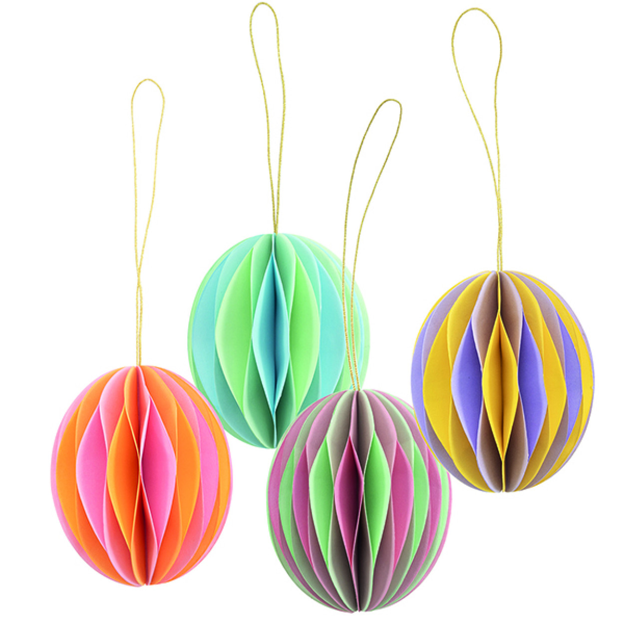 4 DECORAZIONI IN CARTA UOVO BICOLORE 8 CM 40705