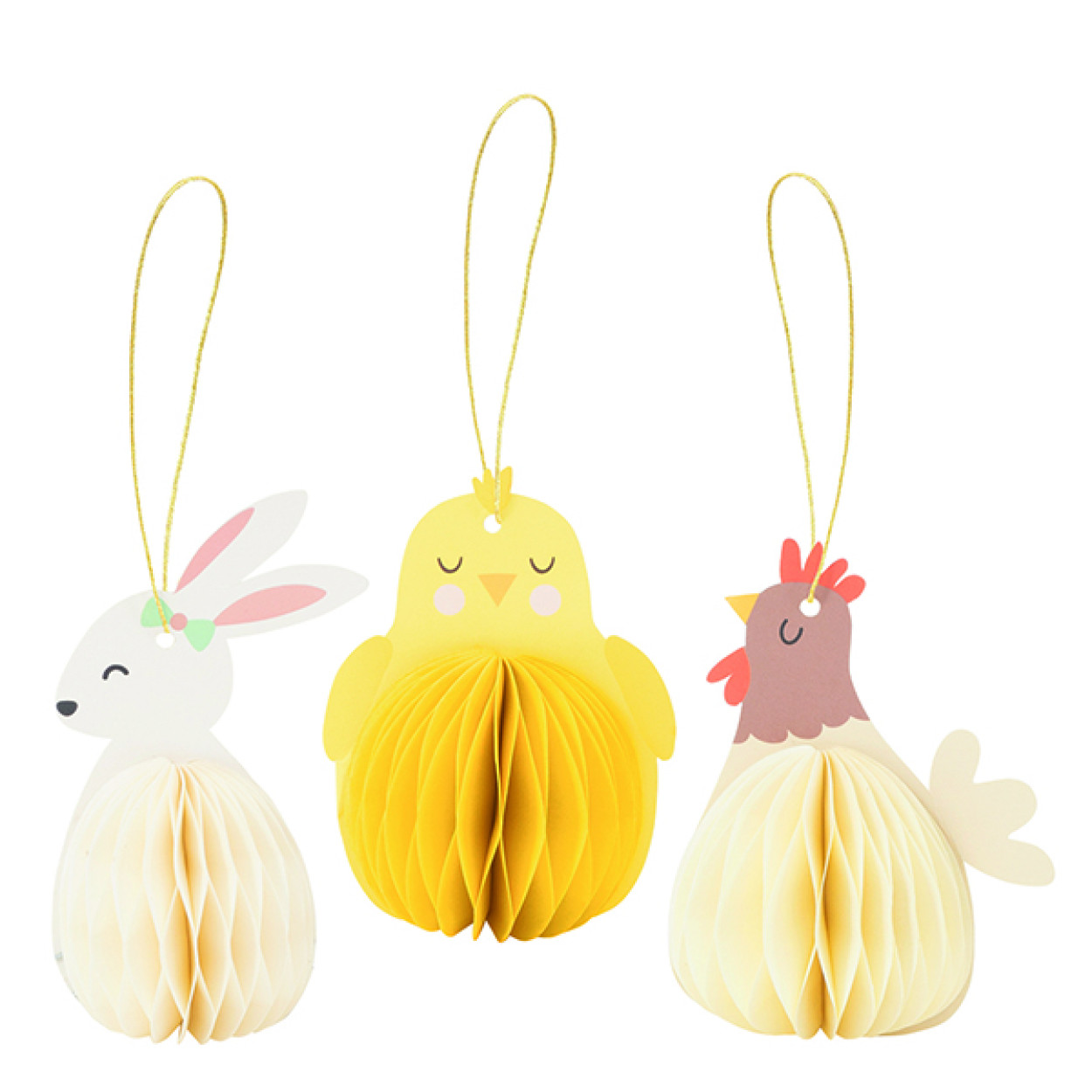 3 DECORAZIONI IN CARTA FATTORIA 8-9 CM 40700