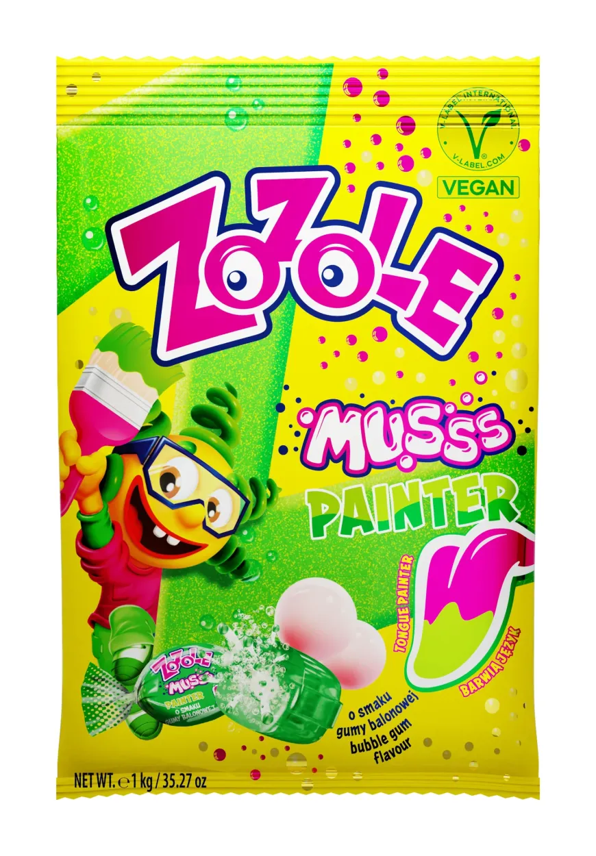 CARAMELLE BUBBLE GUM COLORA LONGUA FIZZY 1KG CAR519