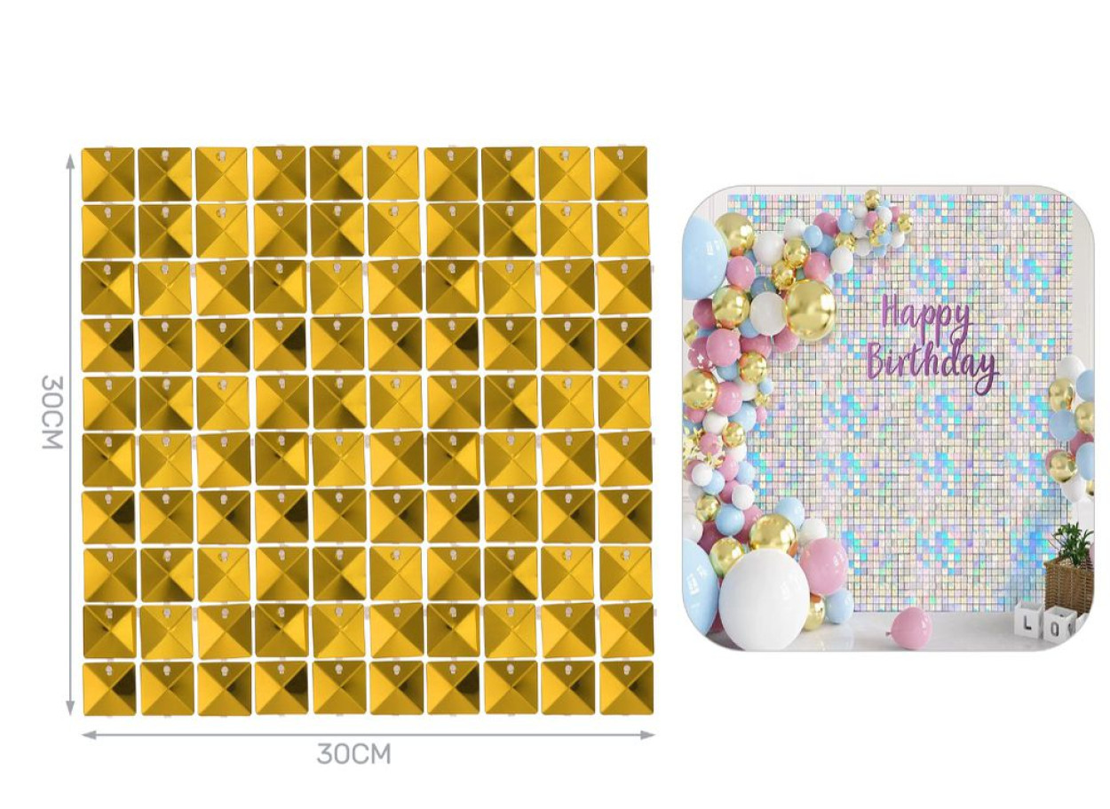 SET 50 PANNELLI PAILLETTES 30X30 ORO 41395
