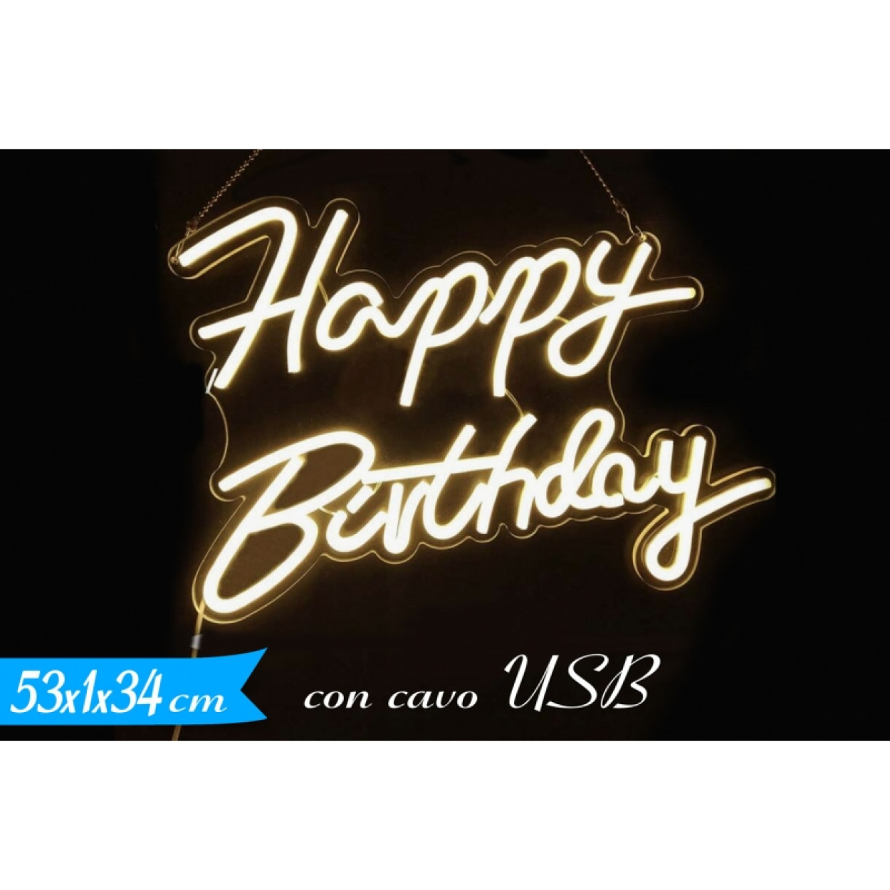DECORAZIONE HAPPY BIRTHDAY NEON 802255