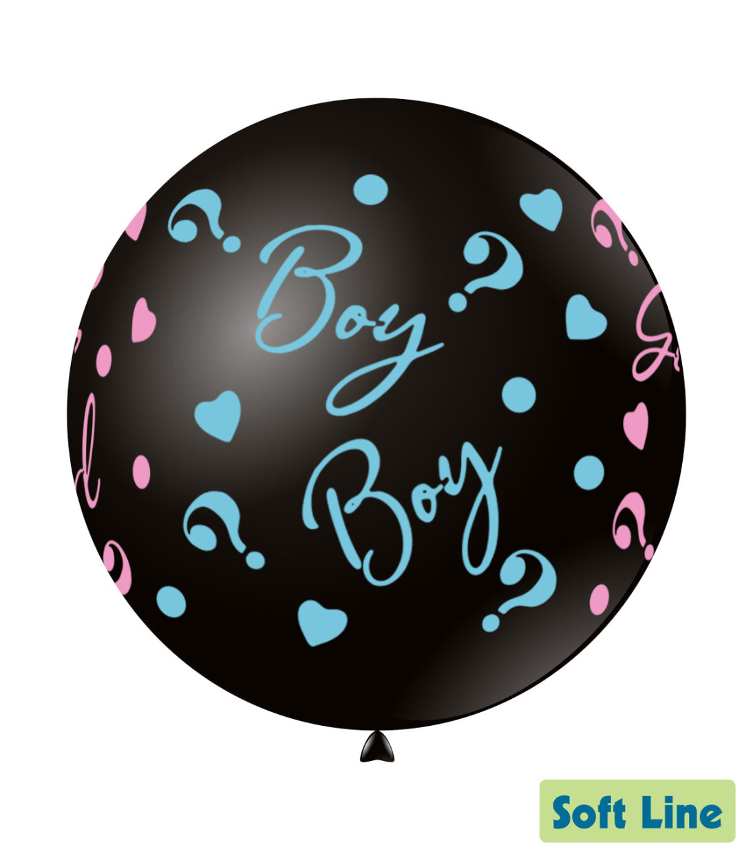 MONGOLFIERA NERA CON STAMPA BOY OR GIRL SLPS36