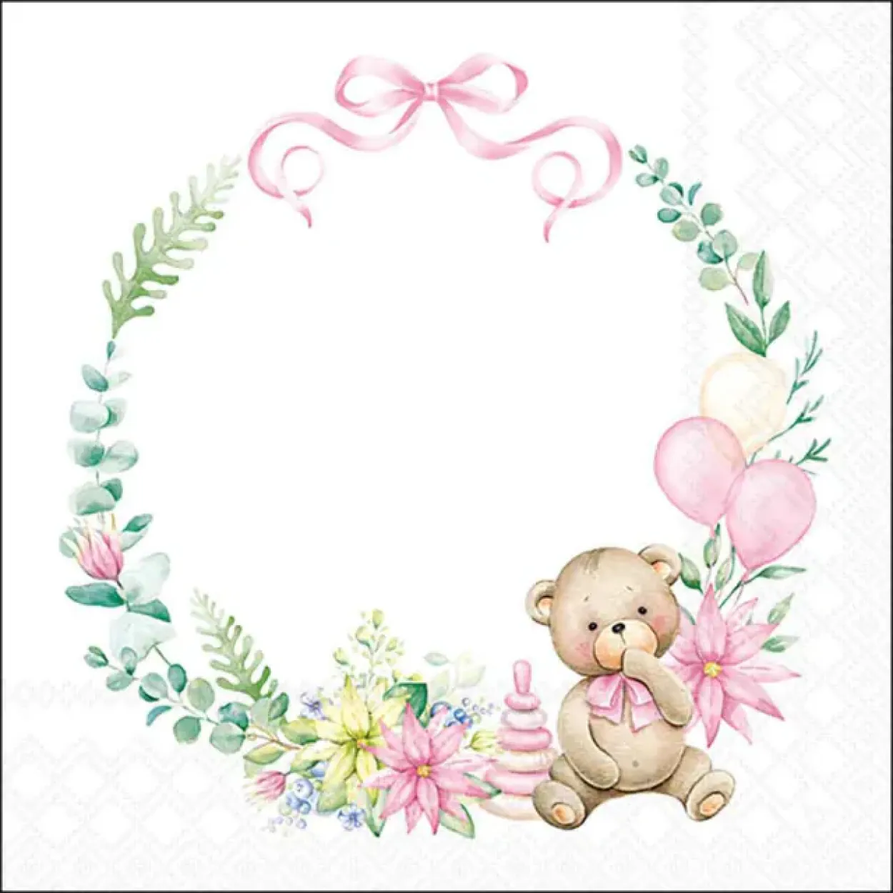 TOVAGLIOLI 33X33 BABY TEDDY BEAR PINK 13319711