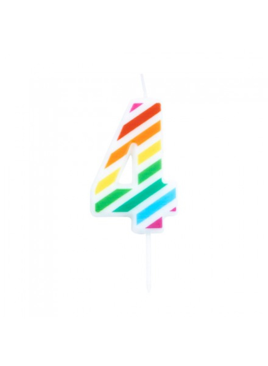 CANDELINA 4 MULTICOLOR STRIPES 10.5 CM 53194