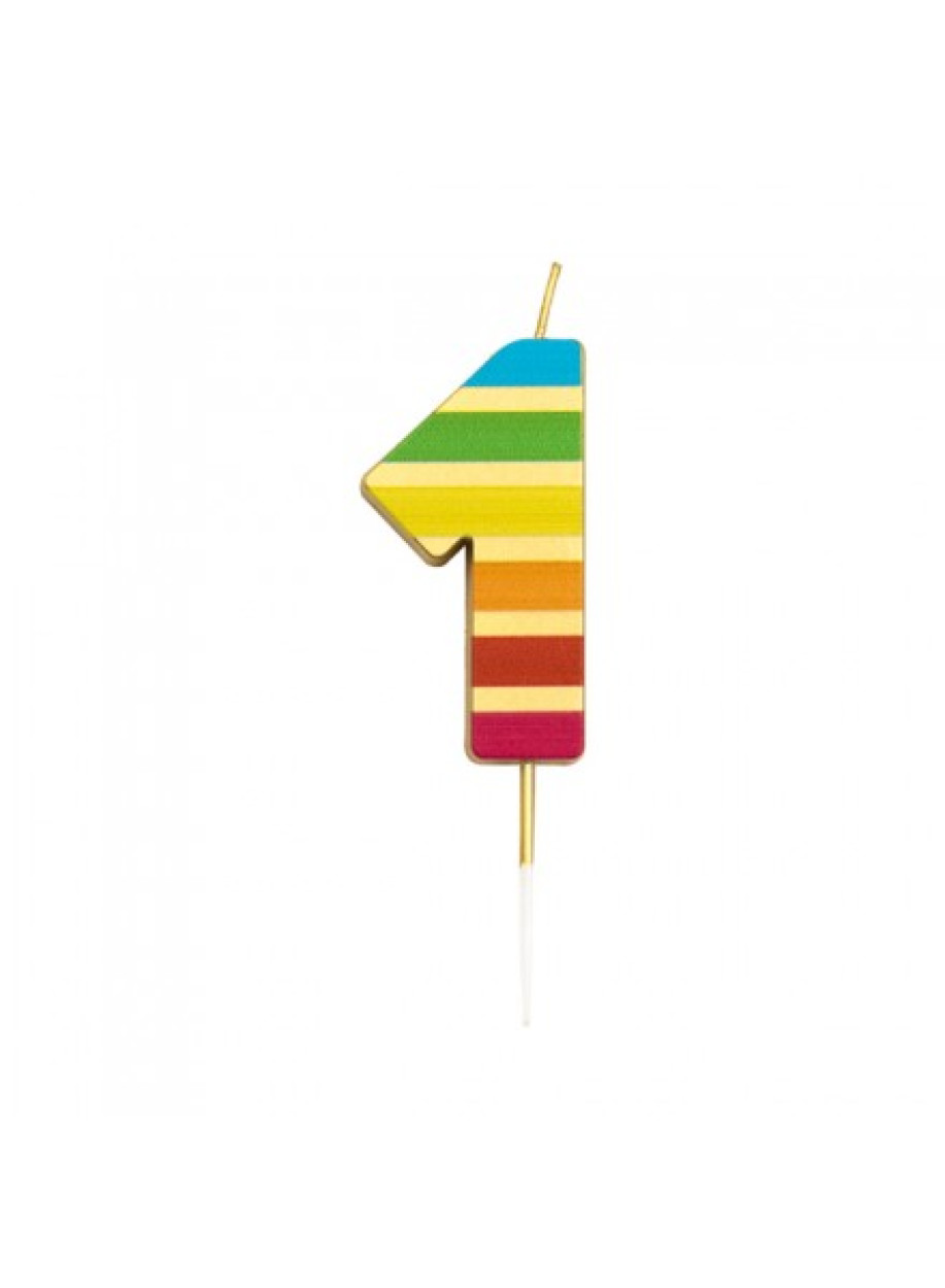 CANDELINA 1 GOLD STRIPES 10.5 CM 53171